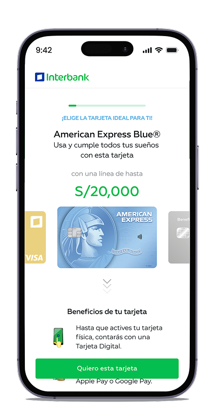 2. Elige tu tarjeta y tu línea ideal